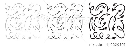 Arrow icon set, up down line direction sign Arrow icon set, up down line direction sign 143320561