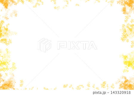 White frame with pale yellow orange autumn leaves by side White frame with pale yellow orange autumn leaves by side 143320918