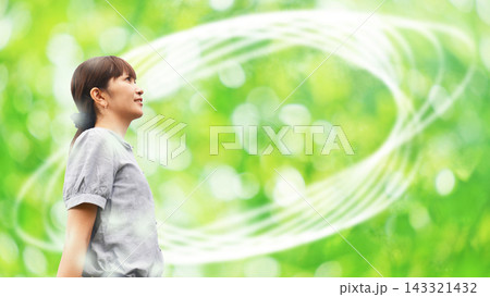 新緑に包まれる女性 合成 新緑に包まれる女性 合成 143321432