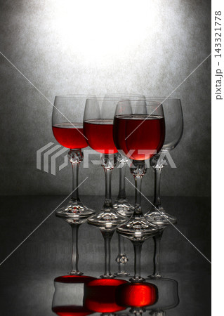 Still life with glass objects on a black and white background Still life with glass objects on a black and white background 143321778
