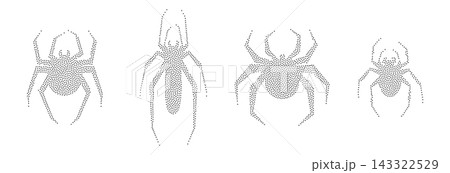 Spider halloween icon, spooky cartoon black widow spider isolated 143322529