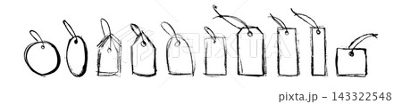 Hand drawn paper label, tag price isolated Hand drawn paper label, tag price isolated 143322548