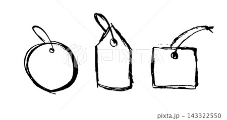 Hand drawn paper label, tag price isolated Hand drawn paper label, tag price isolated 143322550