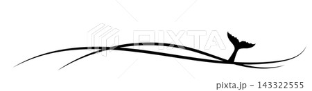 Whale tail in sea waves icon Whale tail in sea waves icon 143322555