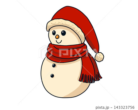 クリスマスのゆきだるまイラスト 143323756