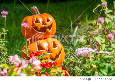 ハロウィンのかぼちゃと秋の風景 ハロウィンのかぼちゃと秋の風景 143323788