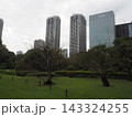 浜離宮恩賜庭園の緑と汐留の高層ビル群 143324255