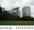 浜離宮恩賜庭園の緑と汐留の高層ビル群 143324269