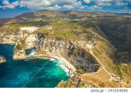 Sea coast view with sea on Atuh beach, Nusa Penida island. Sea coast view with sea on Atuh beach, Nusa Penida island. 143324680