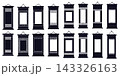 Set of black scroll vector frames for wall art design or traditional asian interior decor 143326163