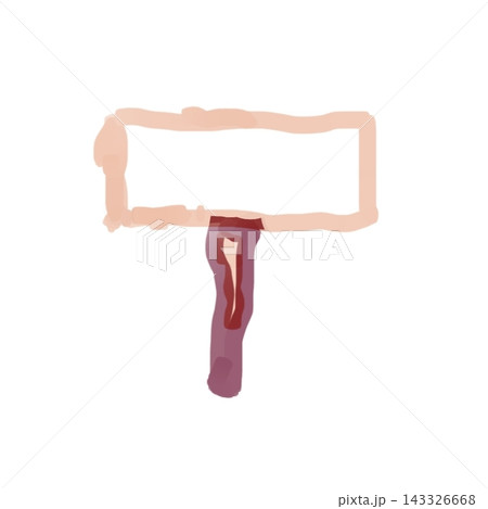 手描き、横長四角のイラスト 手描き、横長四角のイラスト 143326668