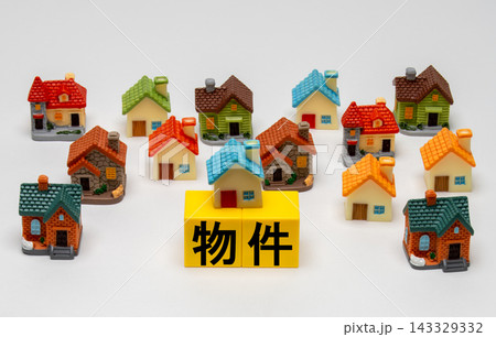 多彩な住宅模型で表現した不動産物件と住まい選び 多彩な住宅模型で表現した不動産物件と住まい選び 143329332