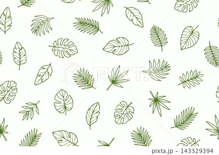 Botanical Leaf Pattern Vector Illustration 143329394
