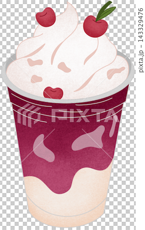 cherry smoothie with whipped cream cherry smoothie with whipped cream 143329476