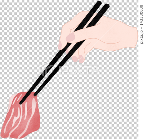hand with black chopsticks 143330639