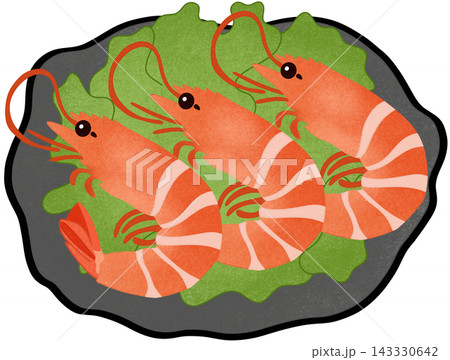 orange shrimps with vegetable 143330642