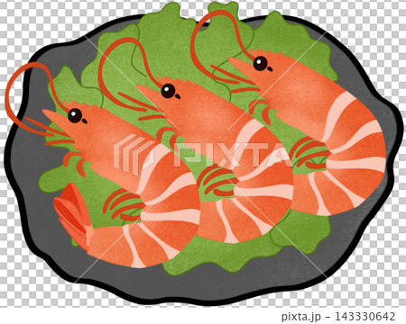 orange shrimps with vegetable 143330642