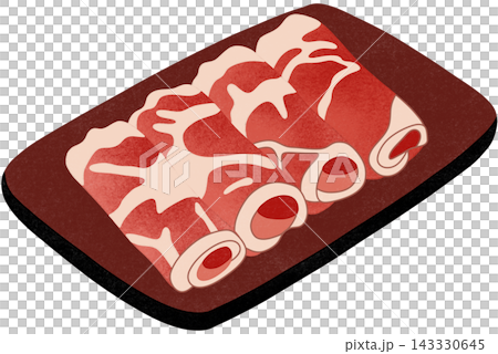 pork collar on red plate pork collar on red plate 143330645