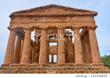 Classical architectural structure of the Temple of Concordia located in Agrigento, Sicily. Classical architectural structure of the Temple of Concordia located in Agrigento, Sicily. 143330654