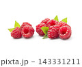 Sweet raspberries with leaves 143331211
