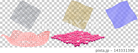 A set of abstract wave lattice 3D geometric forms in varied colors and materials. A set of abstract wave lattice 3D geometric forms in varied colors and materials. 143331390
