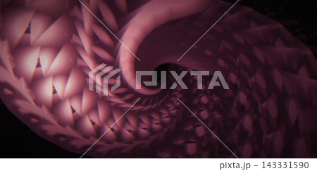 Pink rose fractal feedback tunnel with ripple rings Pink rose fractal feedback tunnel with ripple rings 143331590