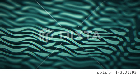 Teal and turquoise wavy light ridges with dark cinematic grain 143331593