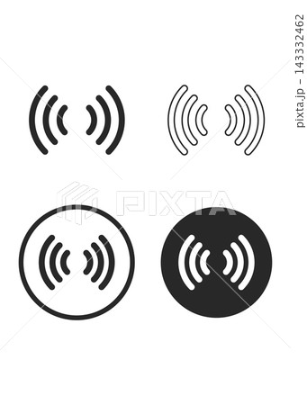 Wireless Signal and Communication Wave Icon Set 143332462