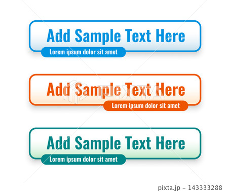 web lower third banners set in three colors 143333288