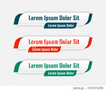 web lower third banners template design set 143333290