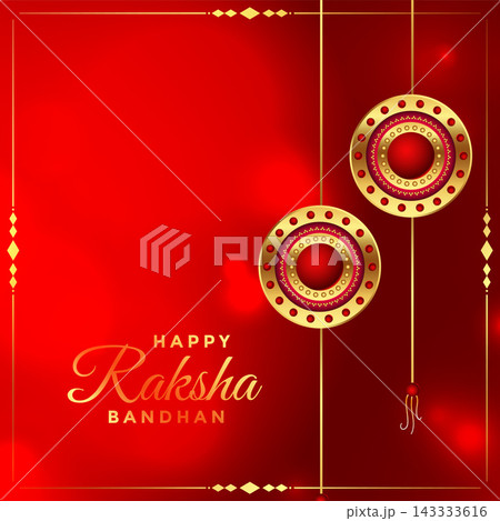happy raksha bandhan indian festival beautiful wishes card design 143333616