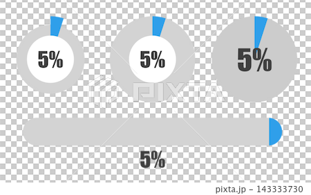 5%圓餅圖和進度條套裝,百分比顯示圖示素材 5%圓餅圖和進度條套裝,百分比顯示圖示素材 143333730