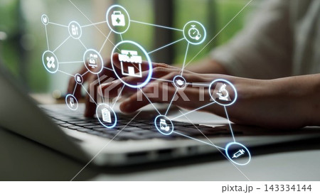 Online pharmacy icons for digital healthcare and medical services Funnel Online pharmacy icons for digital healthcare and medical services Funnel 143334144