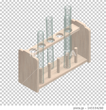 [Isometric Material] Test Tube and Test Tube Rack (Reverse 30°) Transparent PNG 143334280