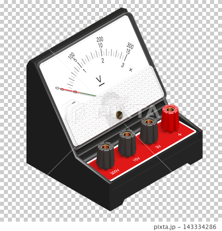 [Isometric Material] Positive Common Voltmeter (Angle 30°) Transparent PNG 143334286