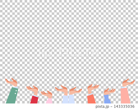 Multiple hands supporting from below Multiple hands supporting from below 143335036