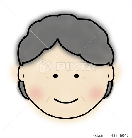 手描きの家族の顔イラスト おばあちゃん にっこり 手描きの家族の顔イラスト おばあちゃん にっこり 143336047