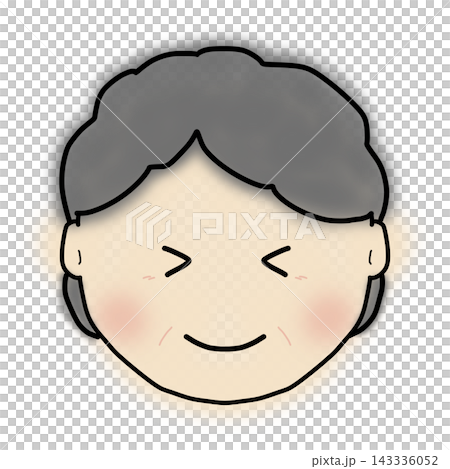 手描きの家族の顔イラスト おばあちゃん にこにこ 手描きの家族の顔イラスト おばあちゃん にこにこ 143336052