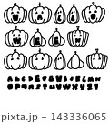 ジャックオランタンのハロウィン用手書きフォント 143336065