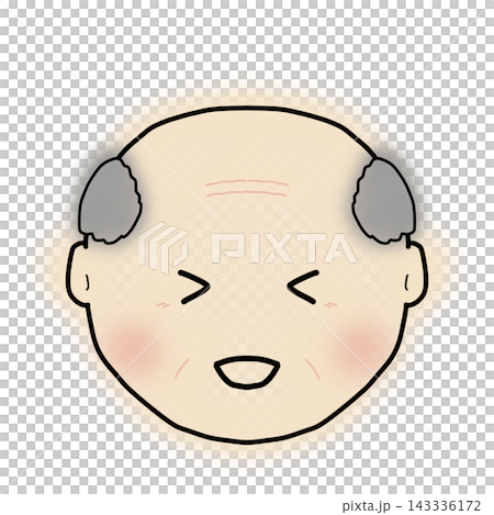 Hand-drawn family illustrations: Grandpa laughing heartily Hand-drawn family illustrations: Grandpa laughing heartily 143336172