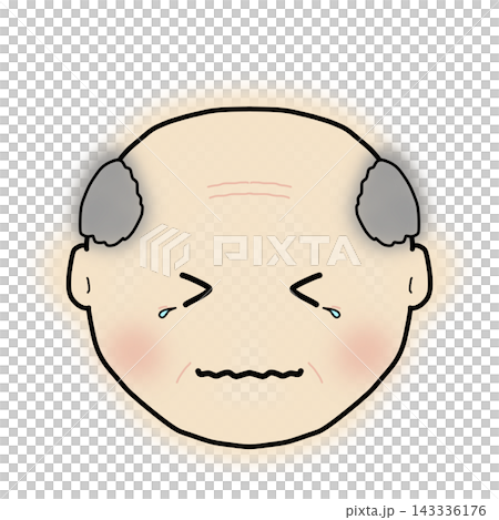 Hand-drawn family face illustrations: Grandpa crying face Hand-drawn family face illustrations: Grandpa crying face 143336176
