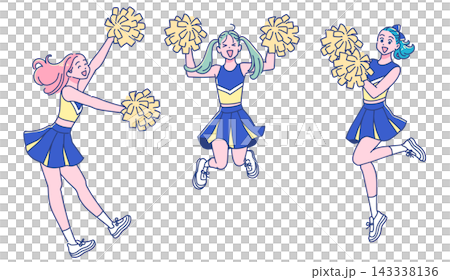 Cheerleaders cheering with all their might Cheerleaders cheering with all their might 143338136