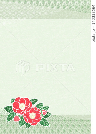 年賀状素材　〈椿〉 143338564