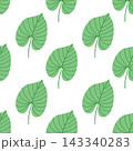Tropical leaf seamless pattern vector flat botanical background summer textile print 143340283