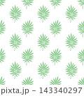 Green tropical palm leaf seamless pattern, minimalist botanical foliage background for summer textile, wallpaper, nursery and eco packaging 143340297