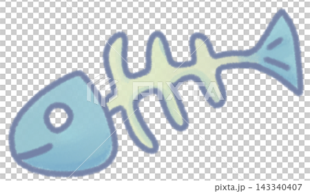 Fish bone in cute hand draw style 143340407
