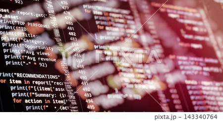 Programming Code and Software Analytics on Computer Screen With Data Processing, Automation and Digital Technology Background Programming Code and Software Analytics on Computer Screen With Data Processing, Automation and Digital Technology Background 143340764