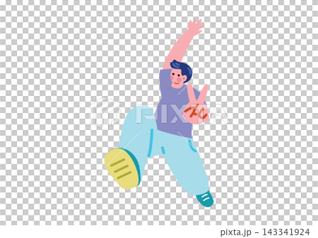 An illustration of a boy jumping for joy. An illustration of a boy jumping for joy. 143341924