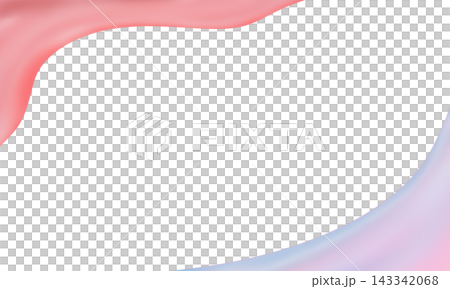 Abstract pink and lavender silk wave frame background isolated on white with copy space 143342068