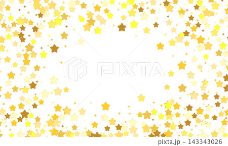 Glitter made of stars on white background. Golden confetti stars background Glitter made of stars on white background. Golden confetti stars background 143343026